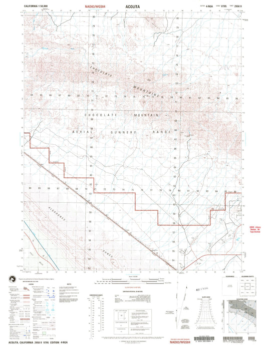 Acolita California Military 1:50,000 Map