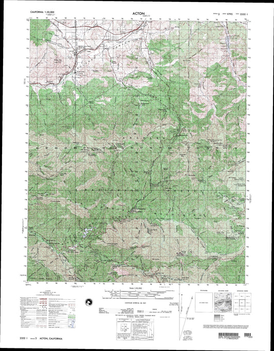 Acton California Military 1:50,000 Map