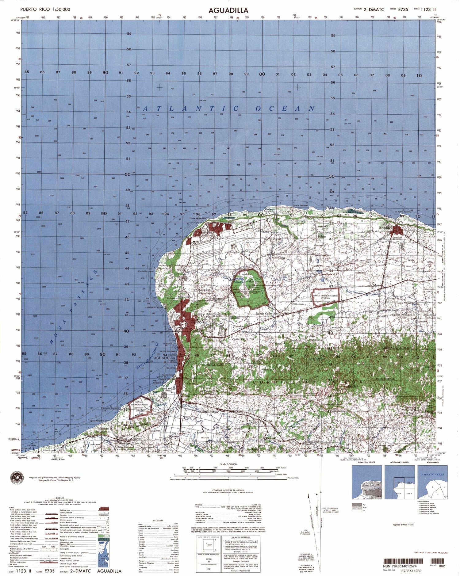 Aguadilla Puerto Rico Military 1:50,000 Map