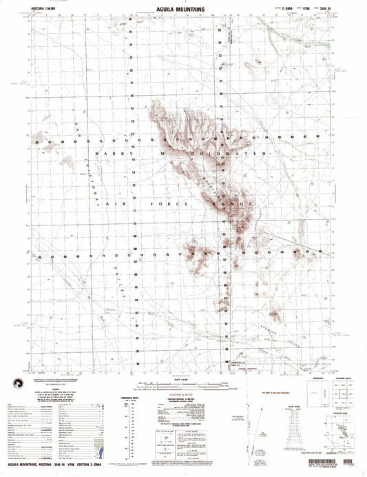 Aguila Mountains Arizona Military 1:50,000 Map