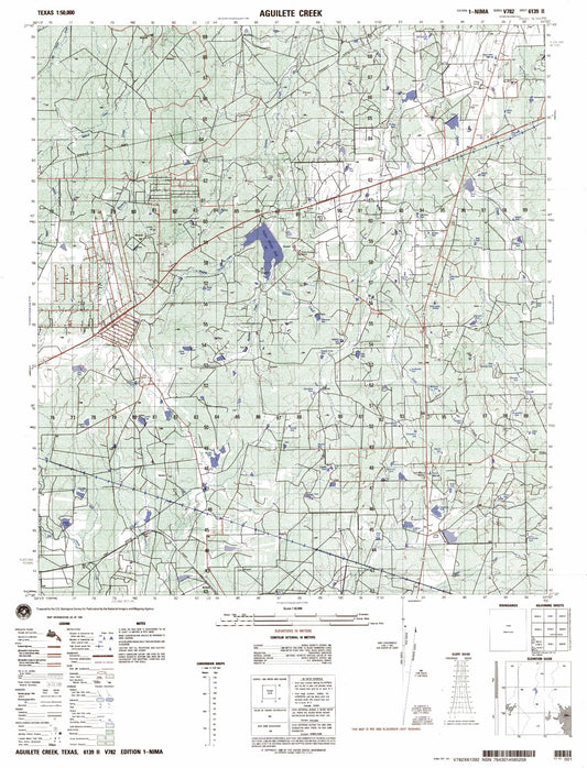 Aguilete Creek Texas Military 1:50,000 Map