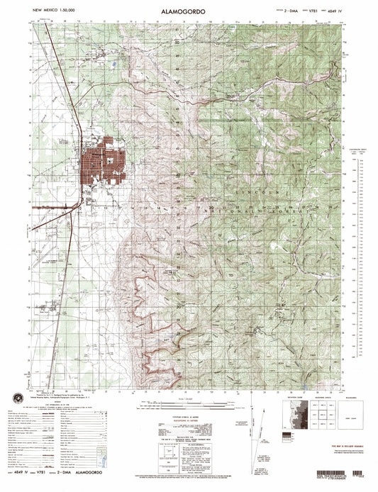 Alamogordo New Mexico Military 1:50,000 Map