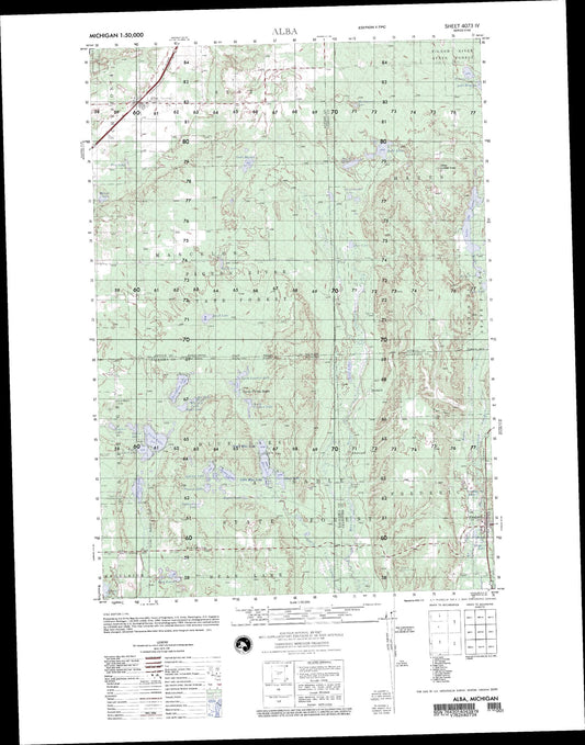 Alba Michigan Military 1:50,000 Map