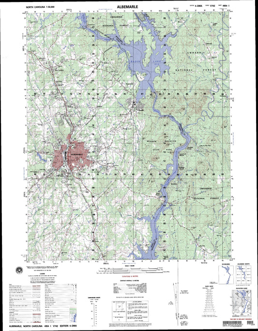 Albemarle North Carolina Military 1:50,000 Map