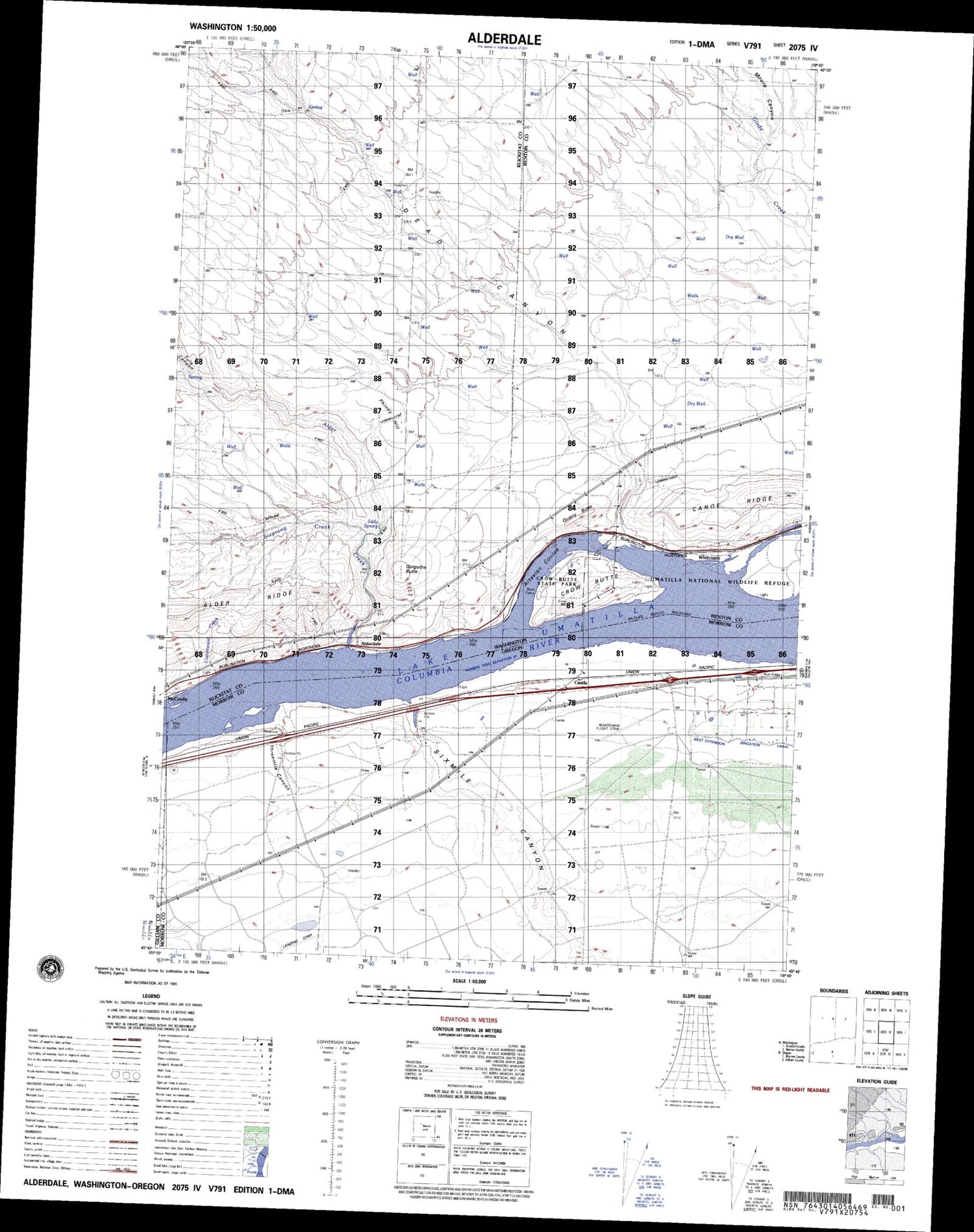 Alderdale Washington Military 1:50,000 Map