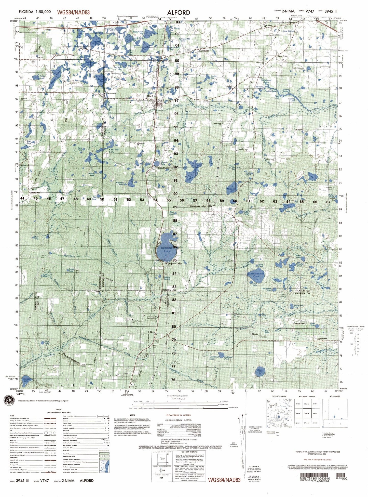 Alford Florida Military 1:50,000 Map