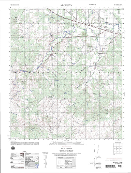 Algerita Texas Military 1:50,000 Map