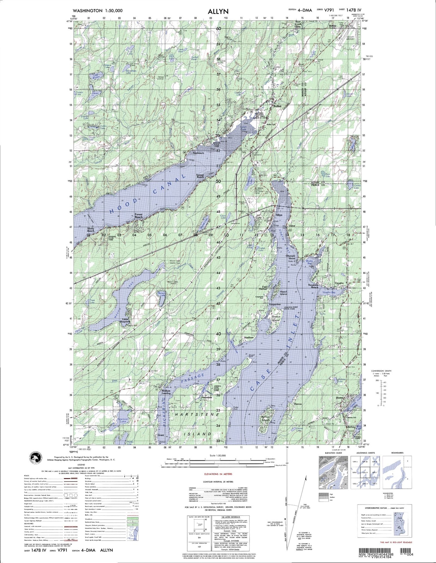 Allyn Washington Military 1:50,000 Map