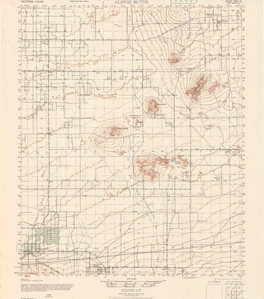 Alpine Butte California Military 1:50,000 Map