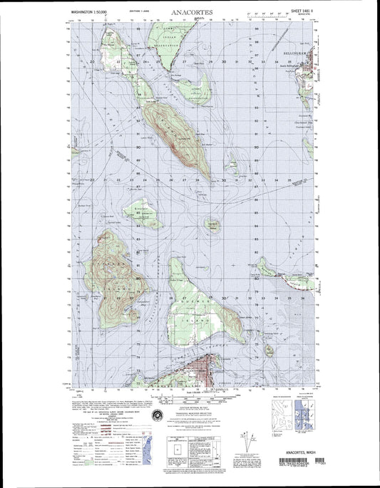 Anacortes Washington Military 1:50,000 Map