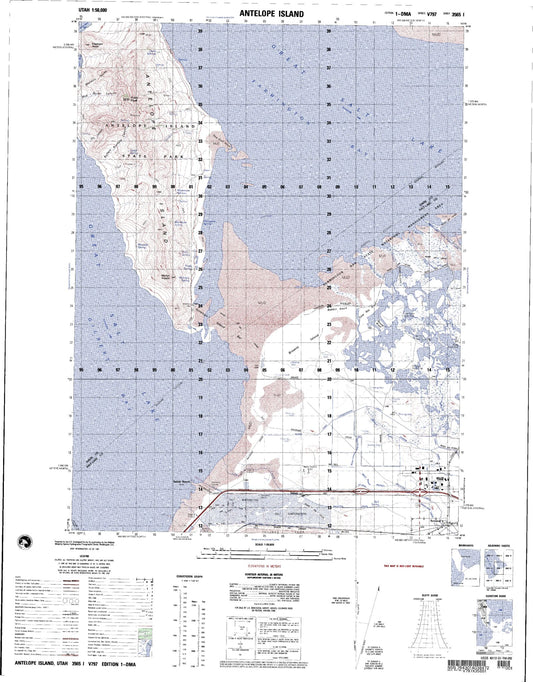 Antelope Island Utah Military 1:50,000 Map