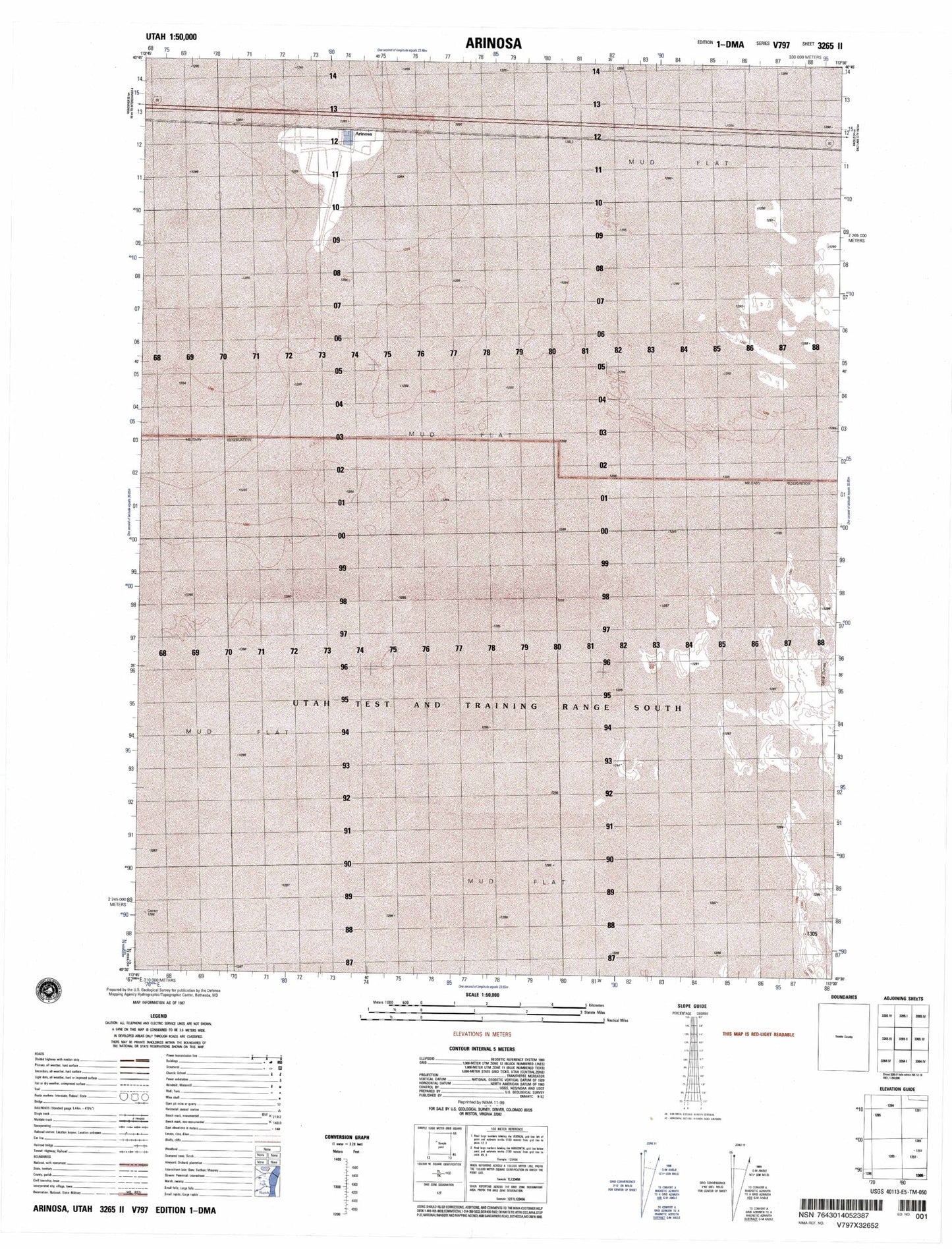 Arinosa Utah Military 1:50,000 Map