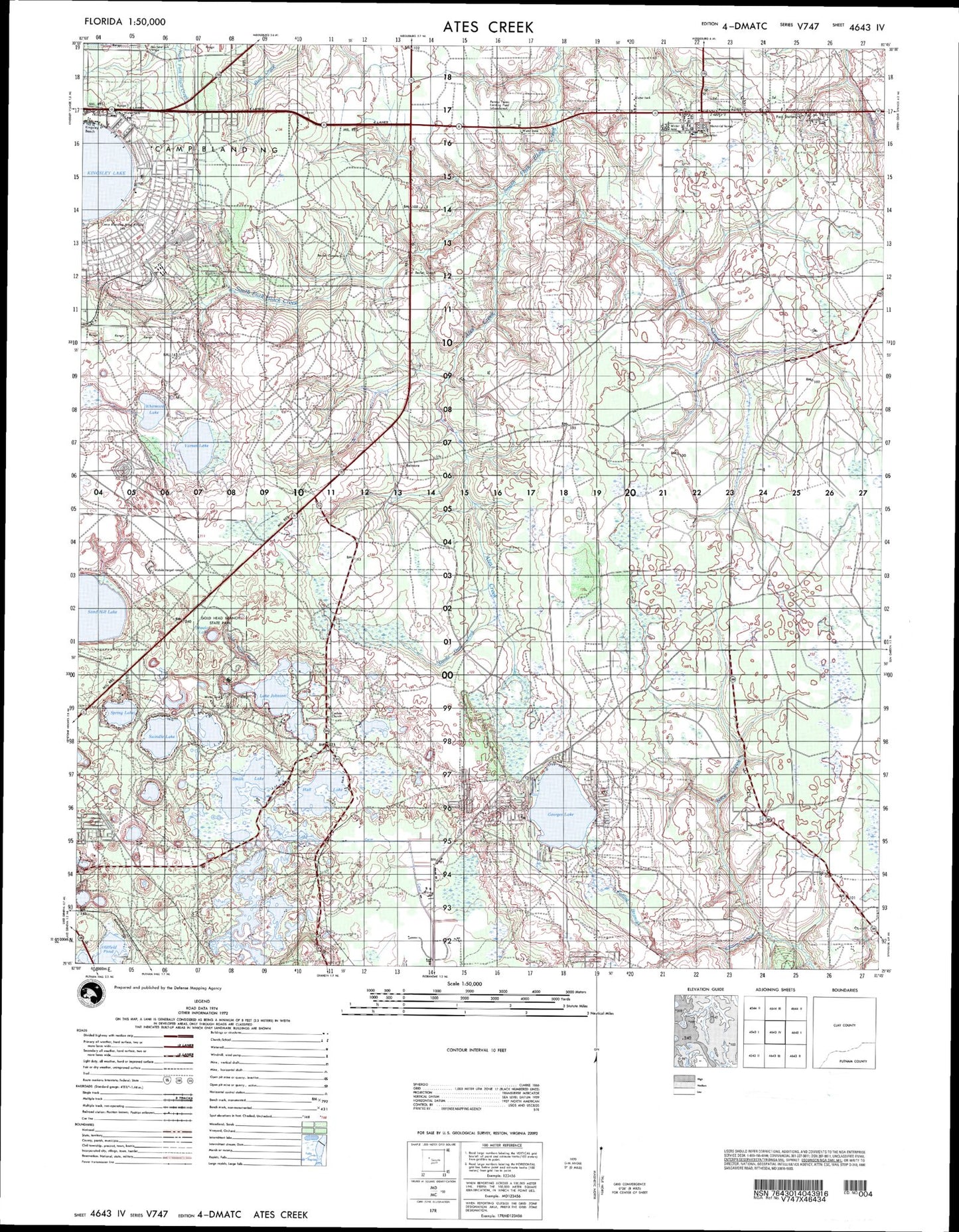 Ates Creek Florida Military 1:50,000 Map