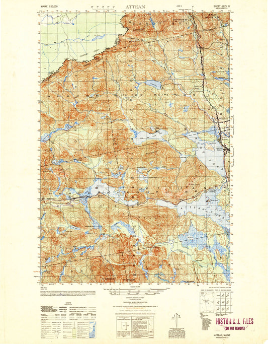 Attean Maine Military 1:50,000 Map