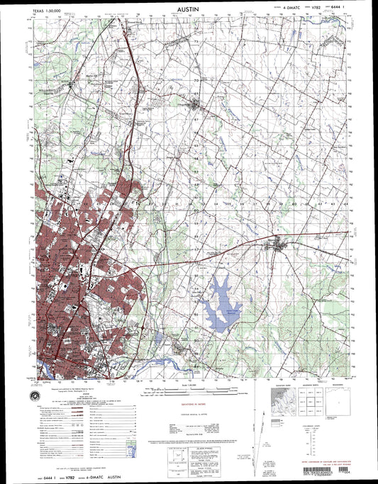 Austin Texas Military 1:50,000 Map