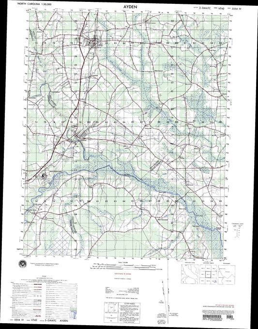 Ayden North Carolina Military 1:50,000 Map