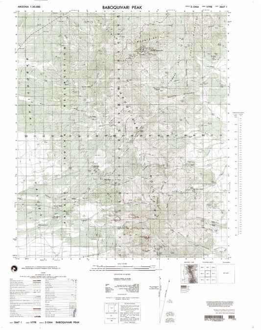 Baboquivari Peak Arizona Military 1:50,000 Map