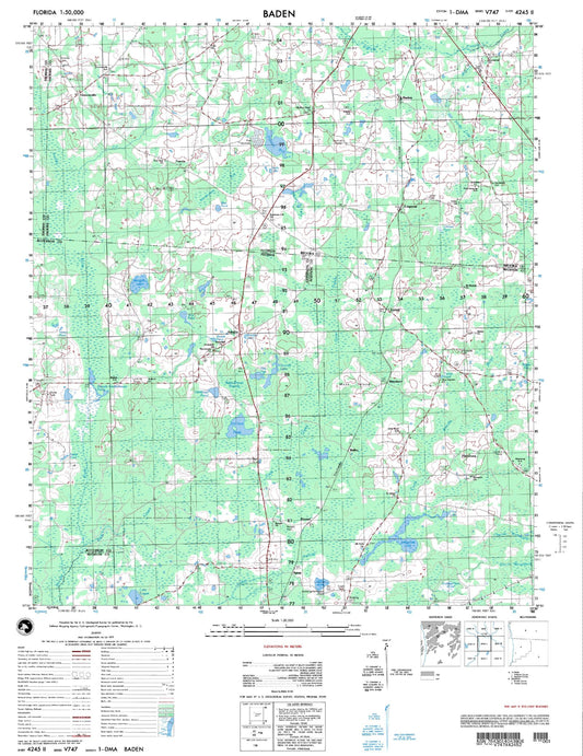Baden Florida Military 1:50,000 Map