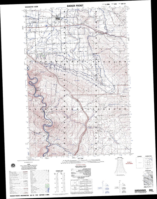 Badger Pocket Washington Military 1:50,000 Map