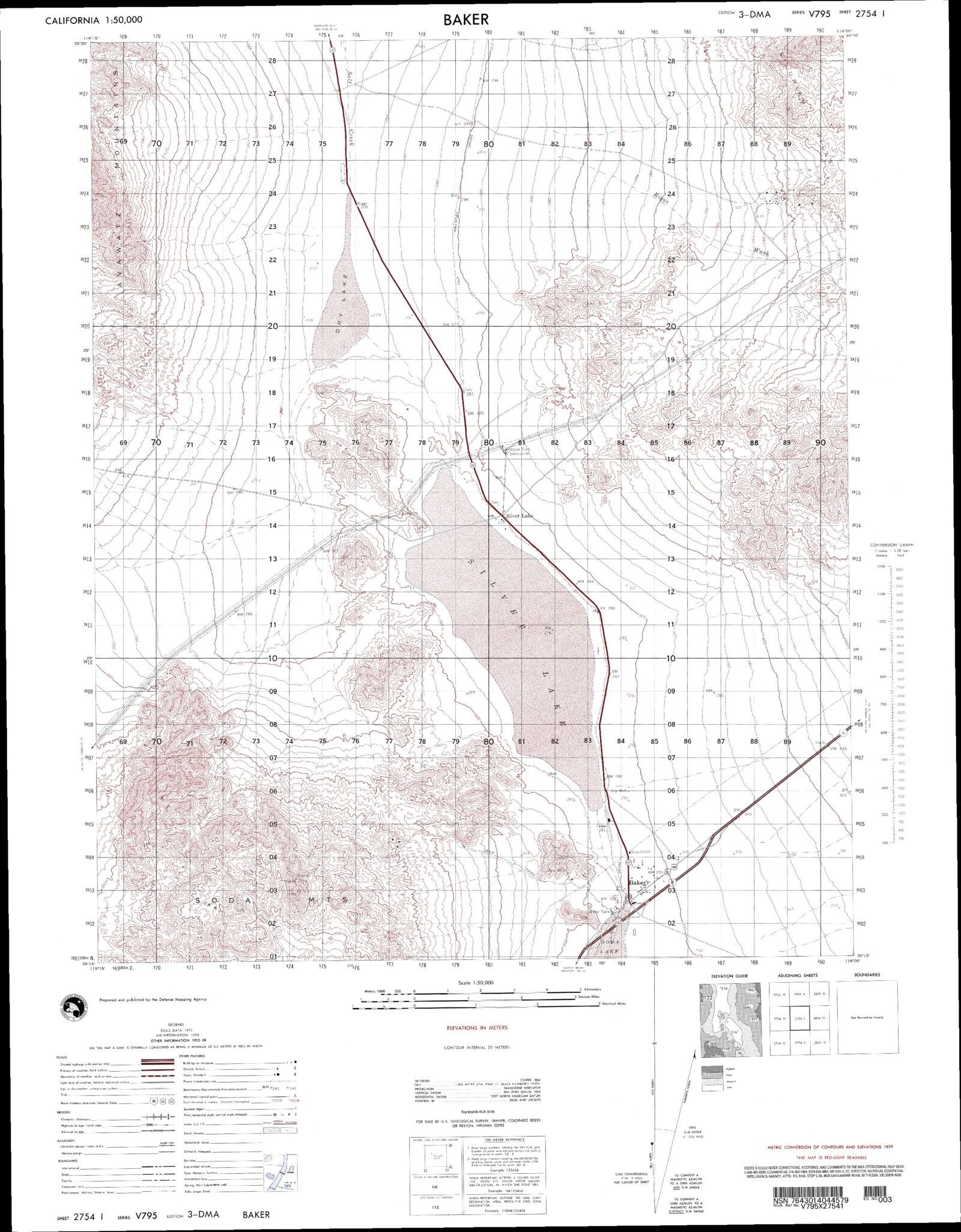 Baker California Military 1:50,000 Map – MyTopo Map Store