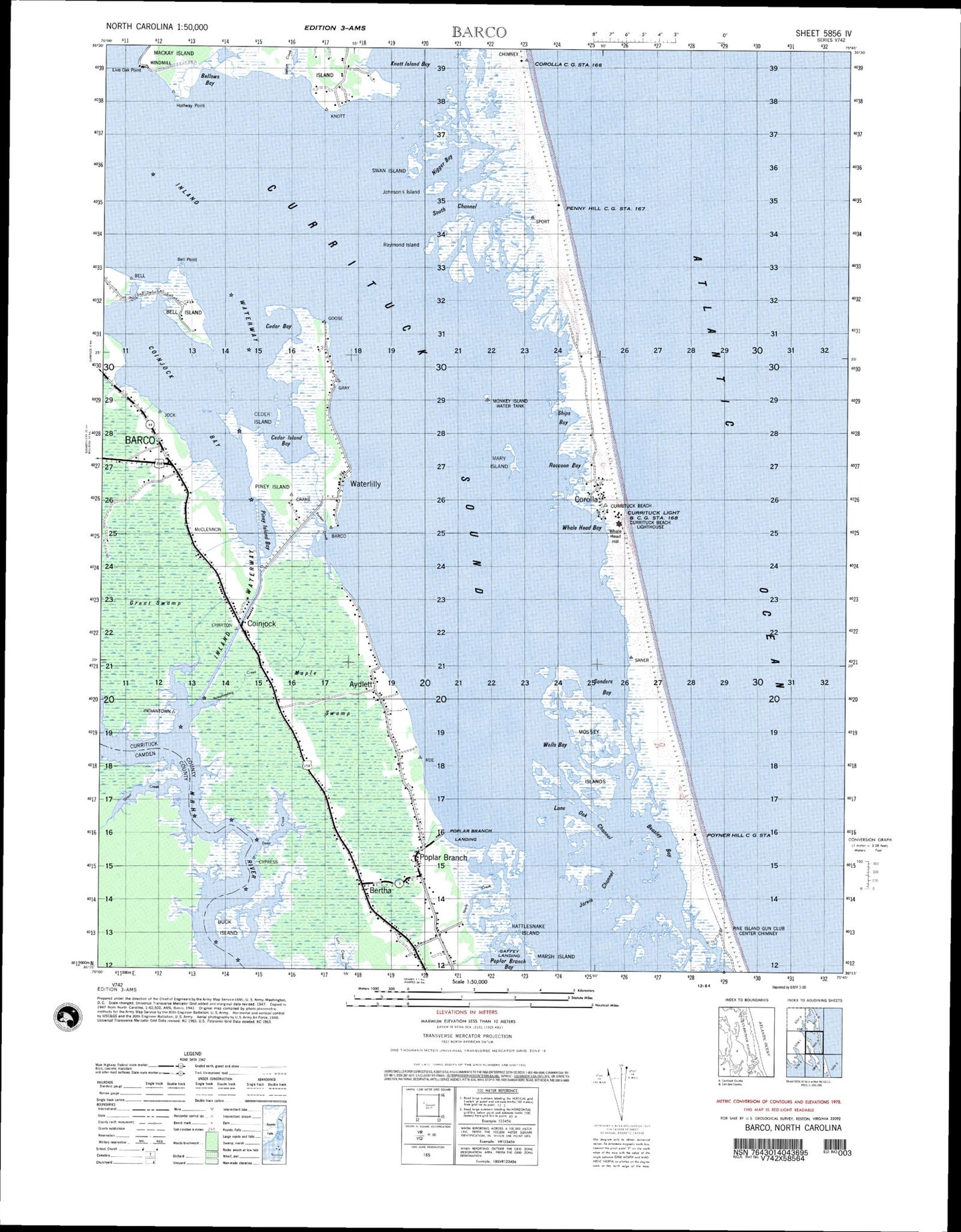 Barco North Carolina Military 1:50,000 Map