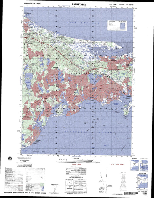 Barnstable Massachusetts Military 1:50,000 Map