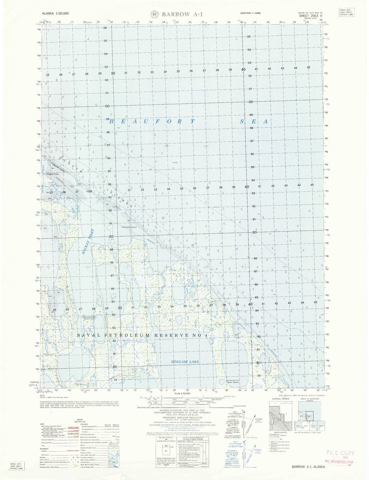 Barrow A-1 Alaska Military 1:50,000 Map