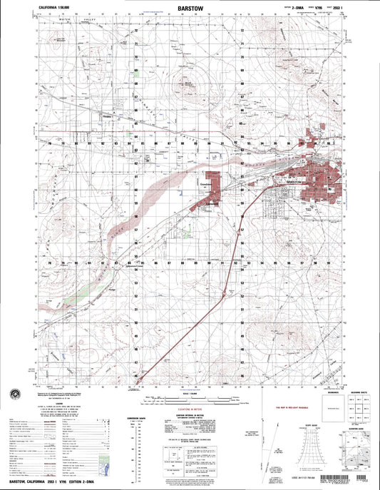 Barstow California Military 1:50,000 Map