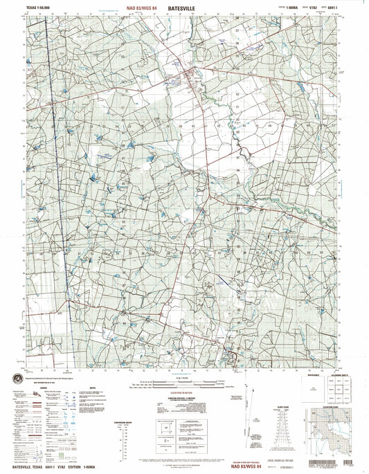 Batesville Texas Military 1:50,000 Map