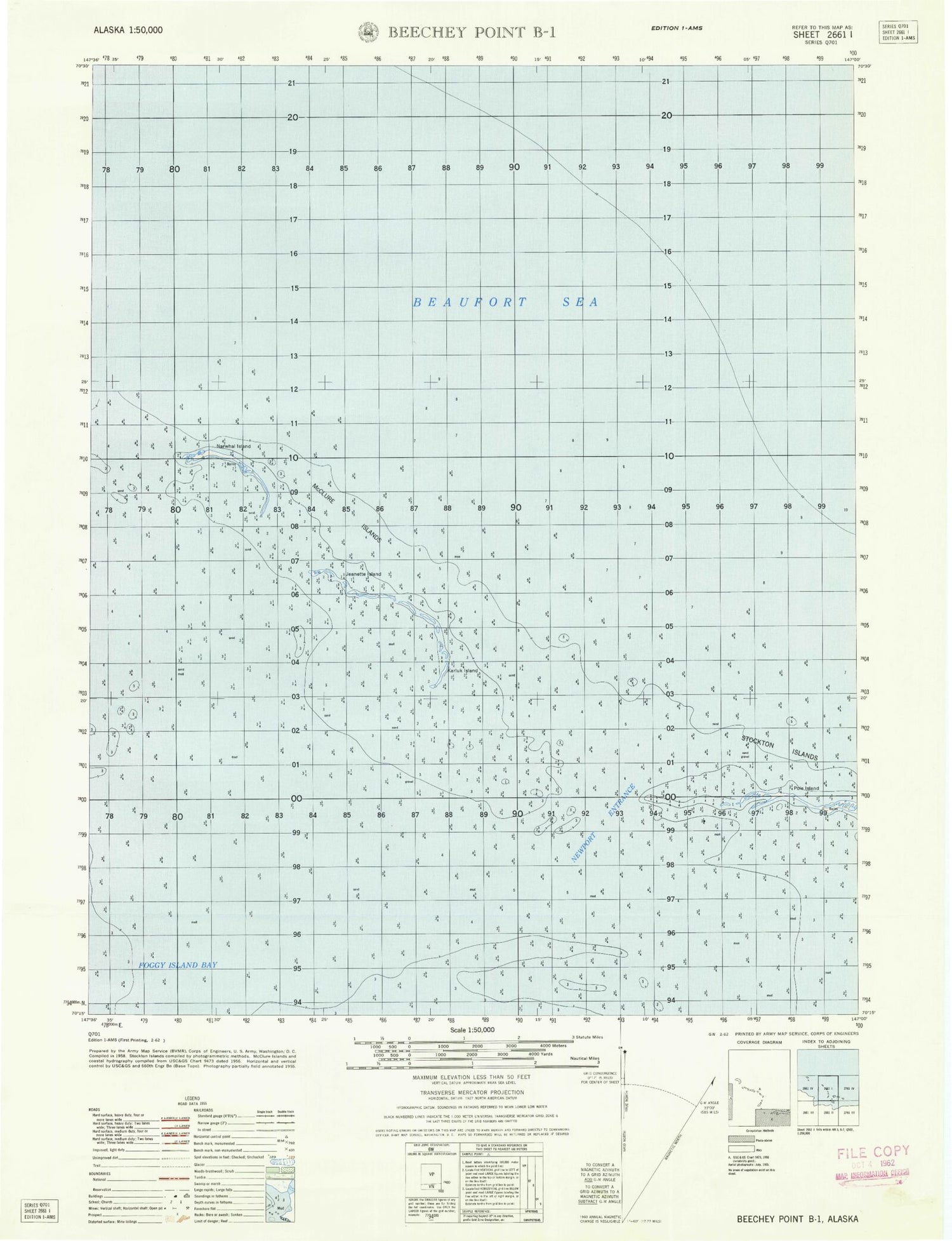 Beechey Point B-1 Alaska Military 1:50,000 Map