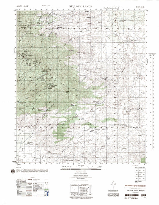 Bellota Ranch Arizona Military 1:50,000 Map