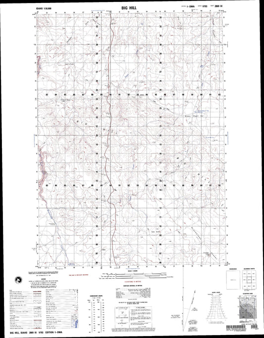 Big Hill Idaho Military 1:50,000 Map