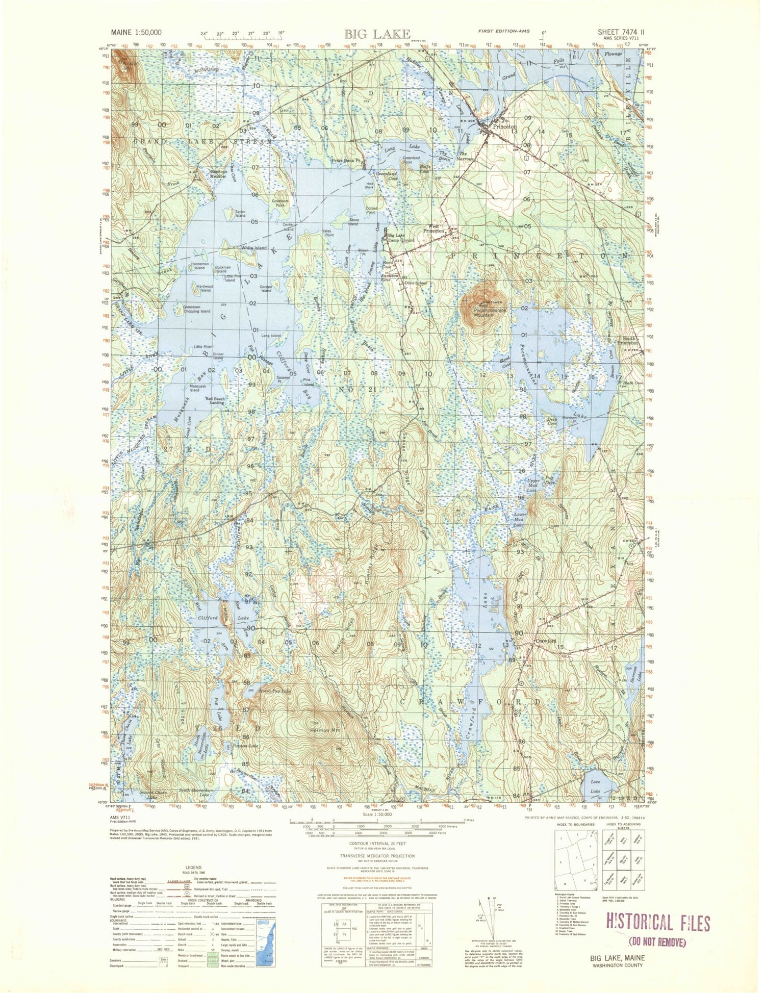 Big Lake Maine Military 1:50,000 Map