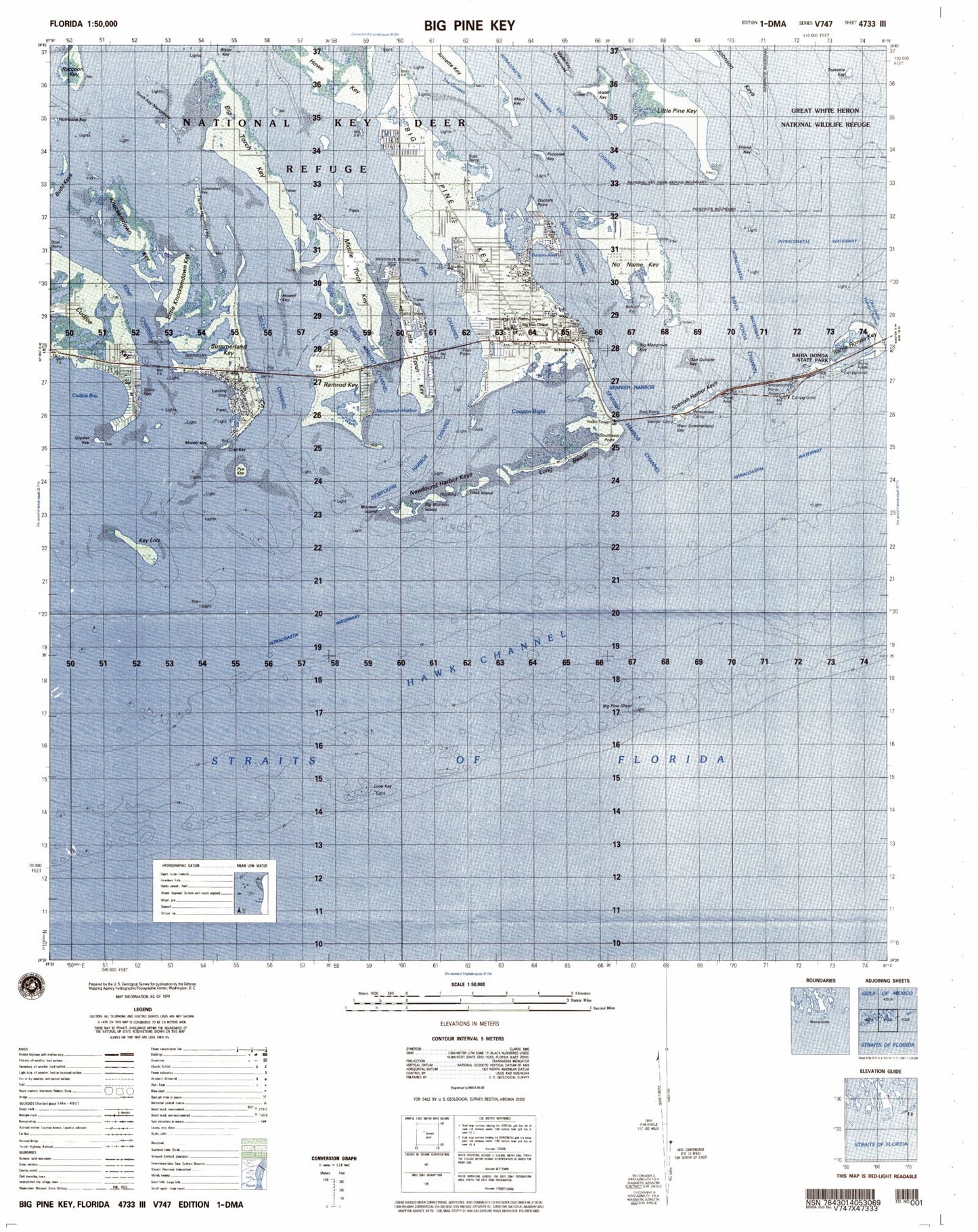 Big Pine Key Florida Military 1:50,000 Map