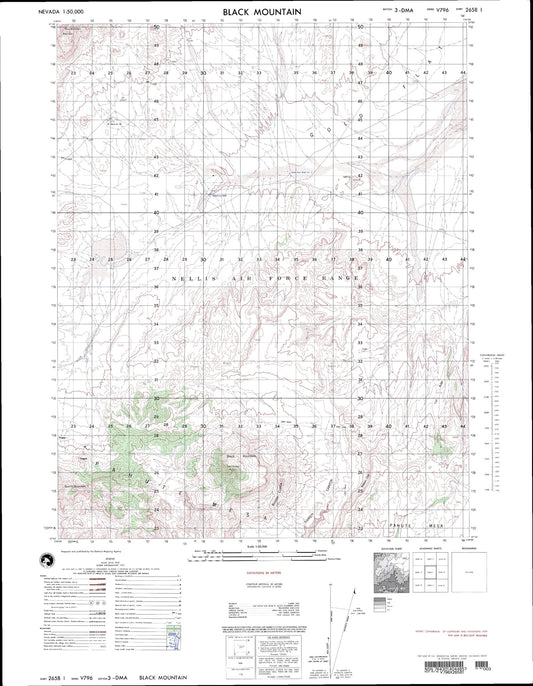 Black Mountain Nevada Military 1:50,000 Map