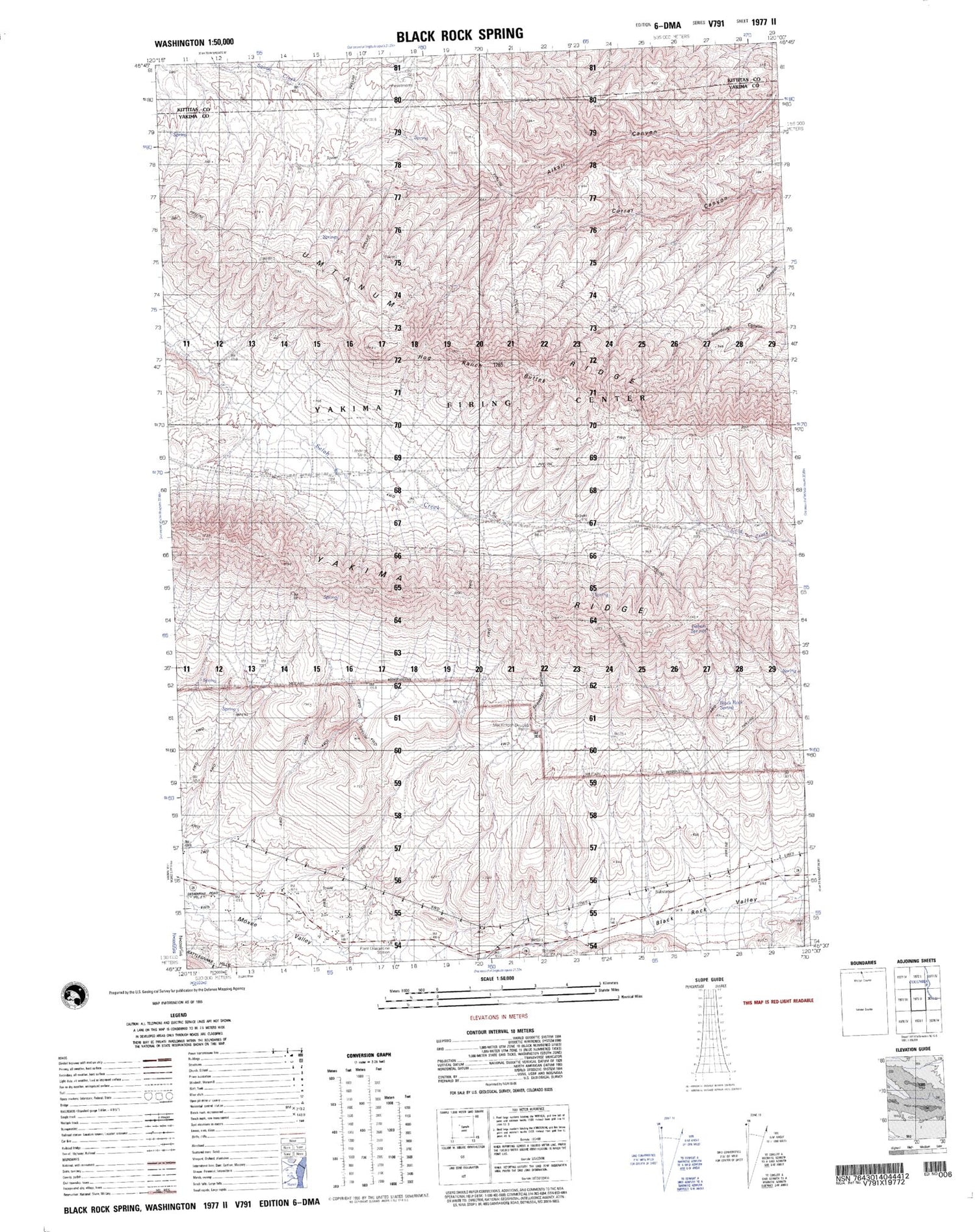 Black Rock Spring Washington Military 1:50,000 Map