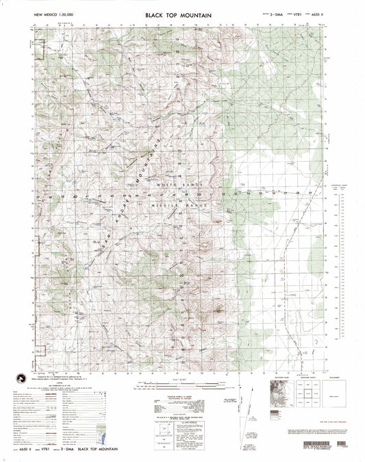 Black Top Mountain New Mexico Military 1:50,000 Map