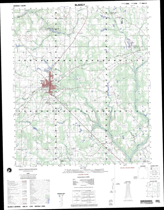 Blakely Georgia Military 1:50,000 Map