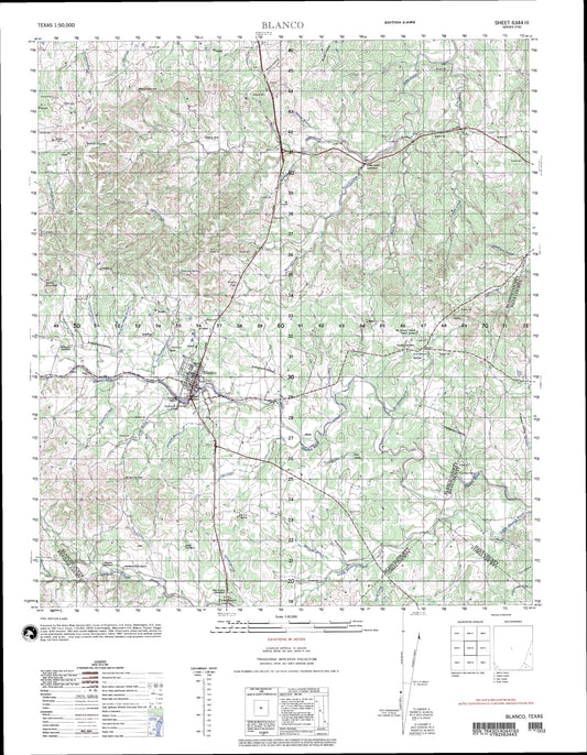 Blanco Texas Military 1:50,000 Map