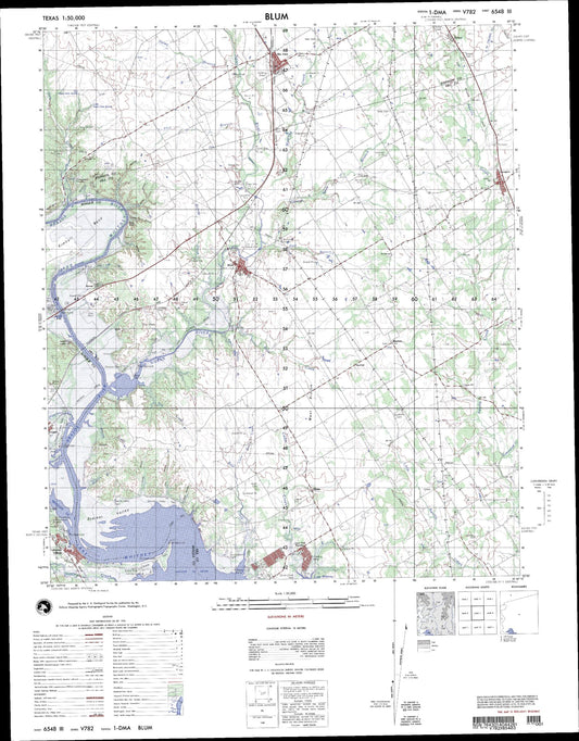 Blum Texas Military 1:50,000 Map