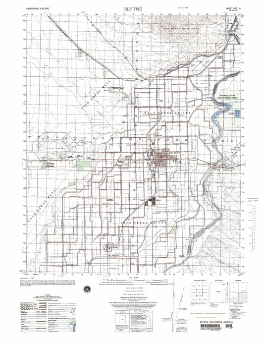 Blythe California Military 1:50,000 Map