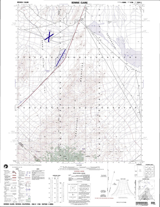 Bonnie Claire Nevada Military 1:50,000 Map