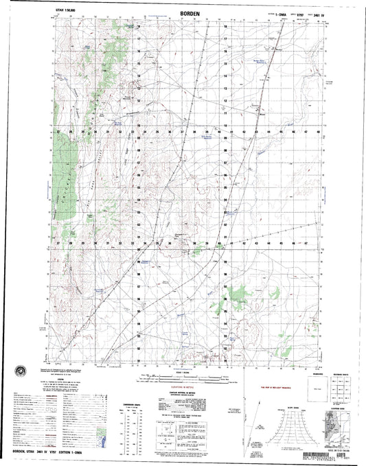 Borden Utah Military 1:50,000 Map