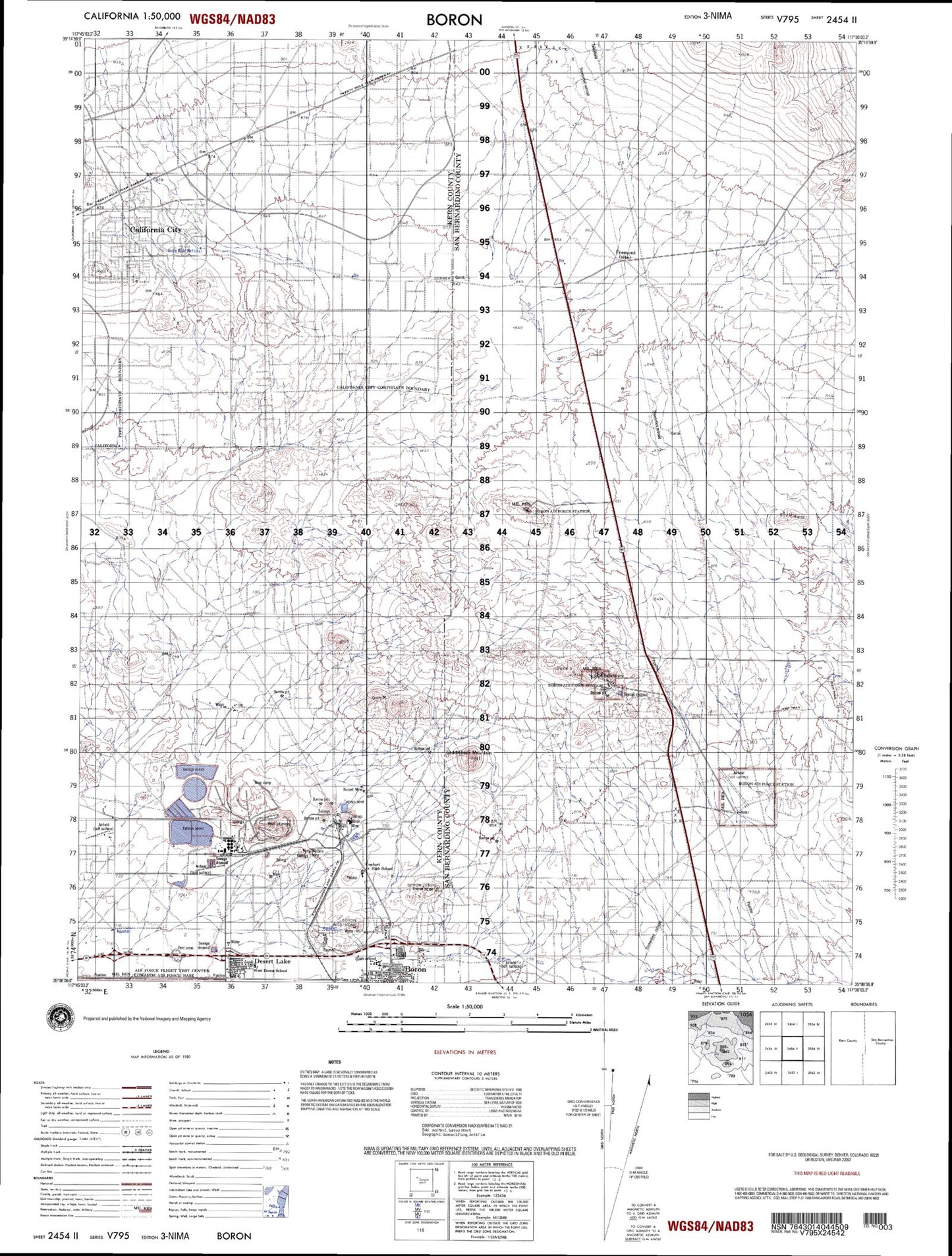 Boron California Military 1:50,000 Map