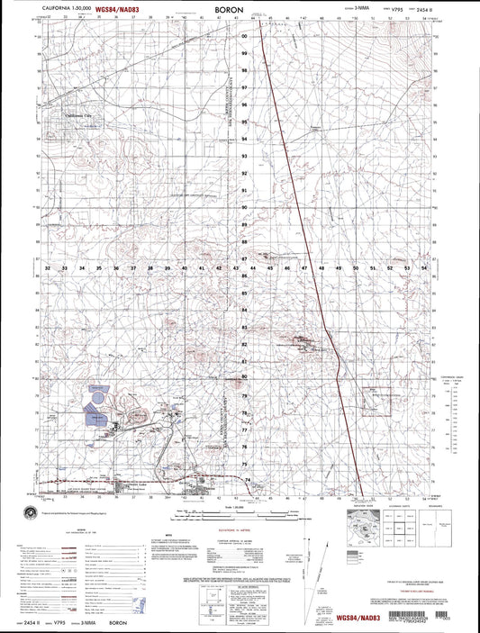 Boron California Military 1:50,000 Map