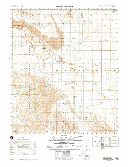 Borrego Mountain California Military 1:50,000 Map