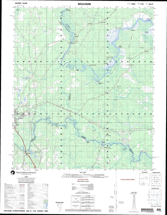 Boulogne Florida Military 1:50,000 Map