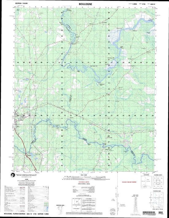Boulogne Florida Military 1:50,000 Map – MyTopo Map Store