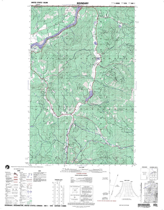 Boundary Washington Military 1:50,000 Map