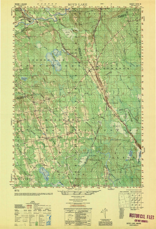 Boyd Lake Maine Military 1:50,000 Map